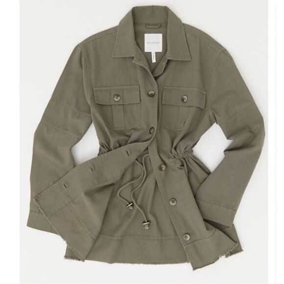 Avec Les Filles Anthropologie Cinch Waist Utility Cargo Jacket Army Green M - Picture 1 of 15